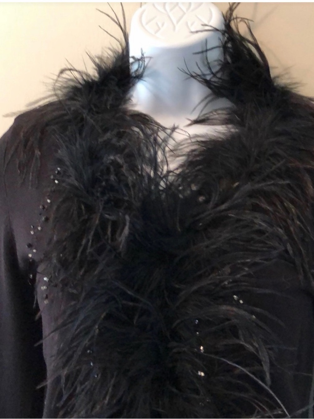 Alberto Malaki Vintage GENUINE Ostrich Feather Cardigan Size Large